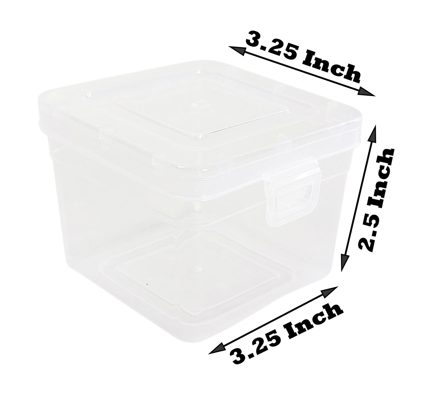 Clear Plastic Small Storage Boxes showing box size