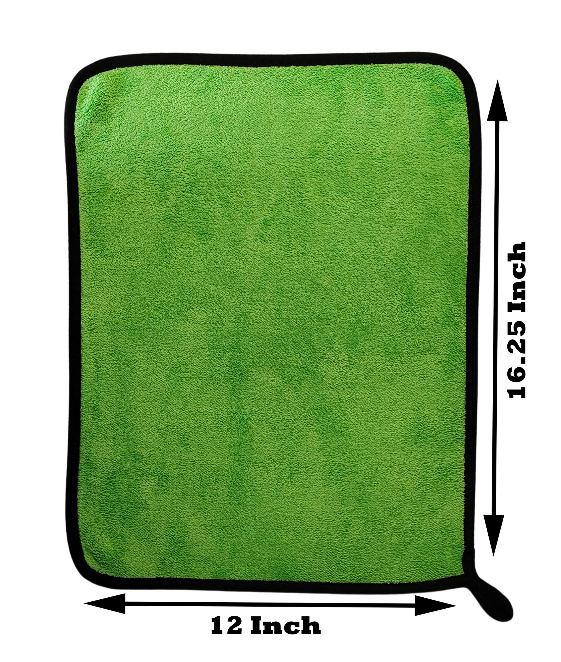 Green Coloured Microfiber cloth duster front side sizes