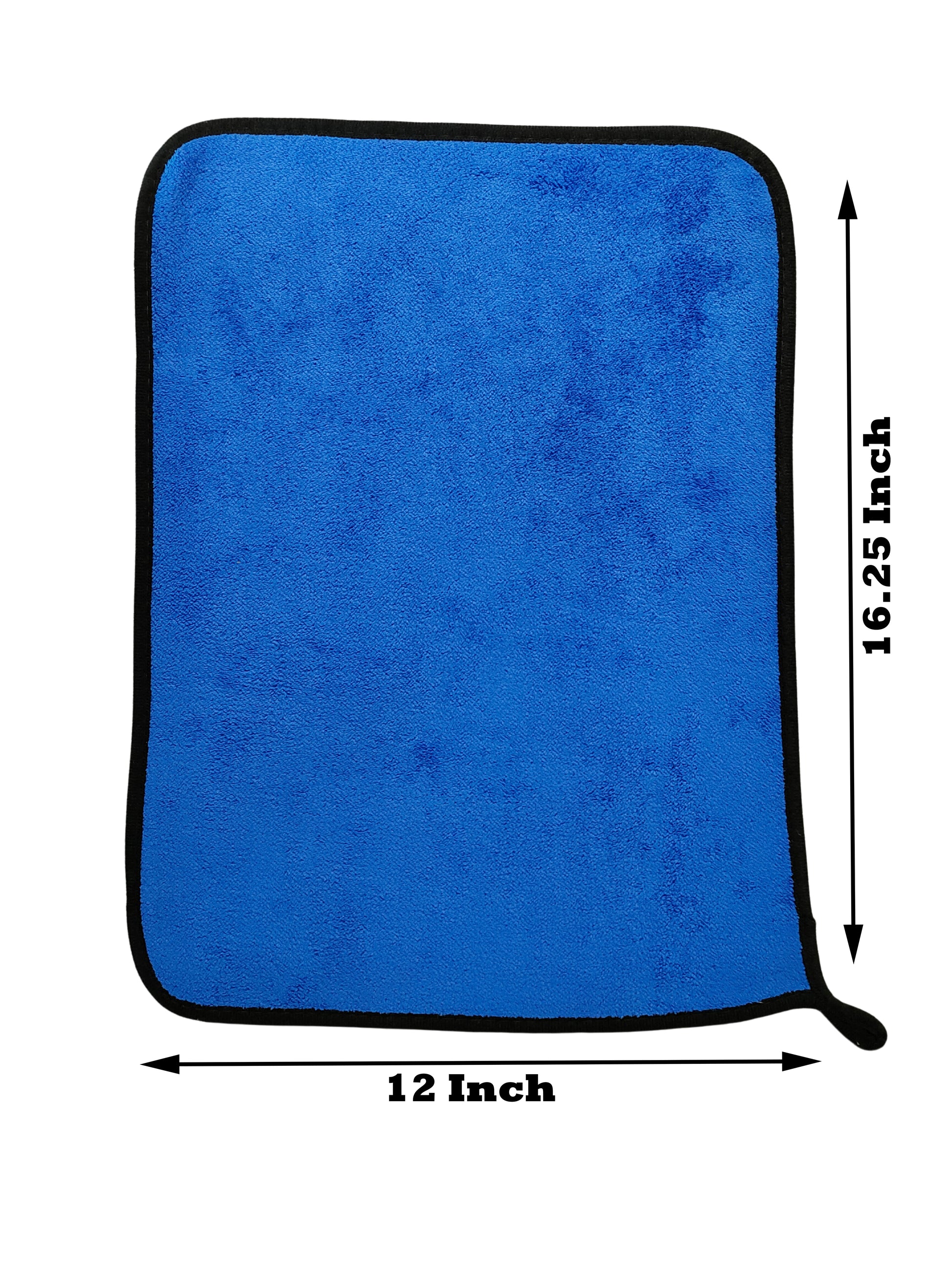 Blue Coloured Microfiber cloth duster front side with sizes