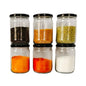 Short 500 ml Glass Mason Jars with Airtight Round Cap Multi Purpose Jar/Pickle Jars (Red, Golden & Black)