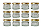 Glass Jars with golden cap set of 12 front view
