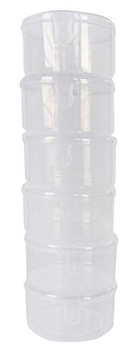 Plastic Clear Circular Storage Boxes set of 6 front view