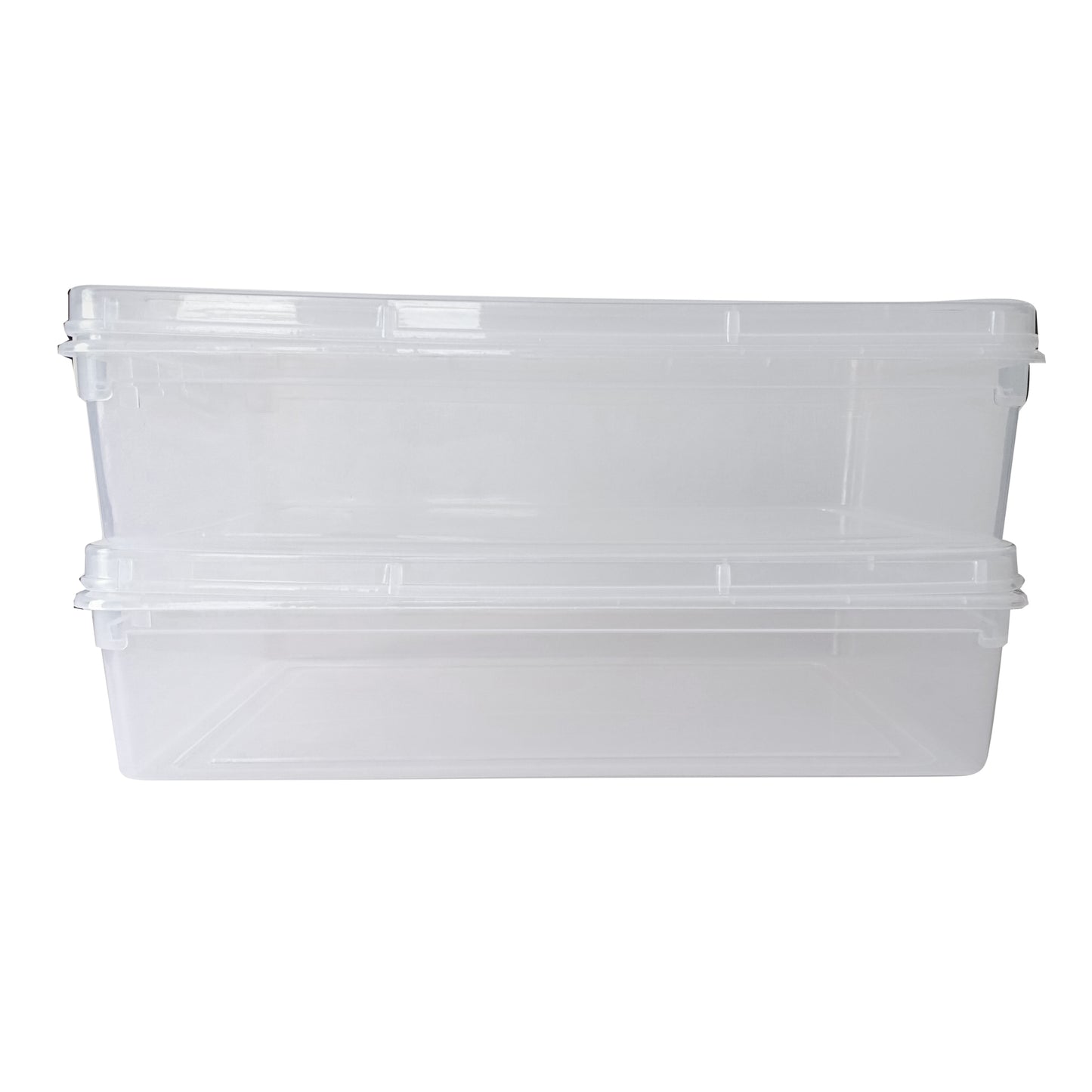 Clear Plastic Extra Large Storage Boxes - Fully Detachable Lid set of 2