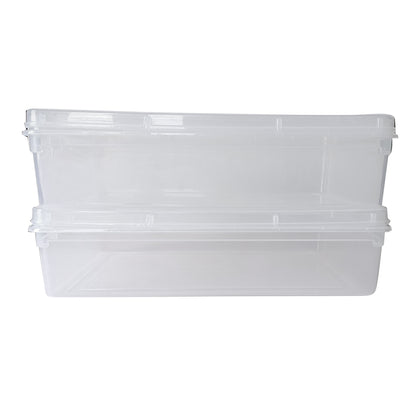 Clear Plastic Extra Large Storage Boxes - Fully Detachable Lid set of 2