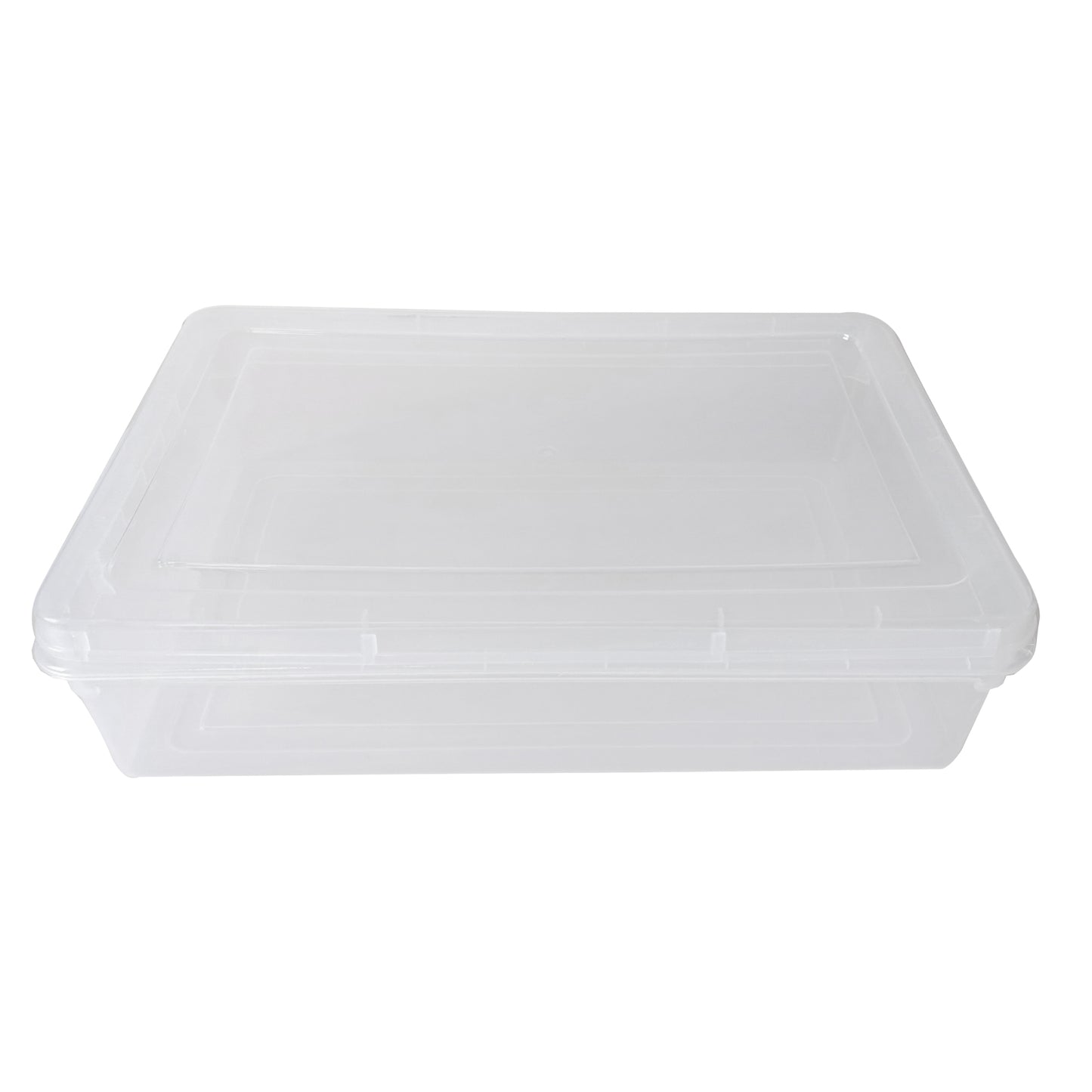 Clear Plastic Extra Large Storage Boxes - Fully Detachable Lid side & upper view