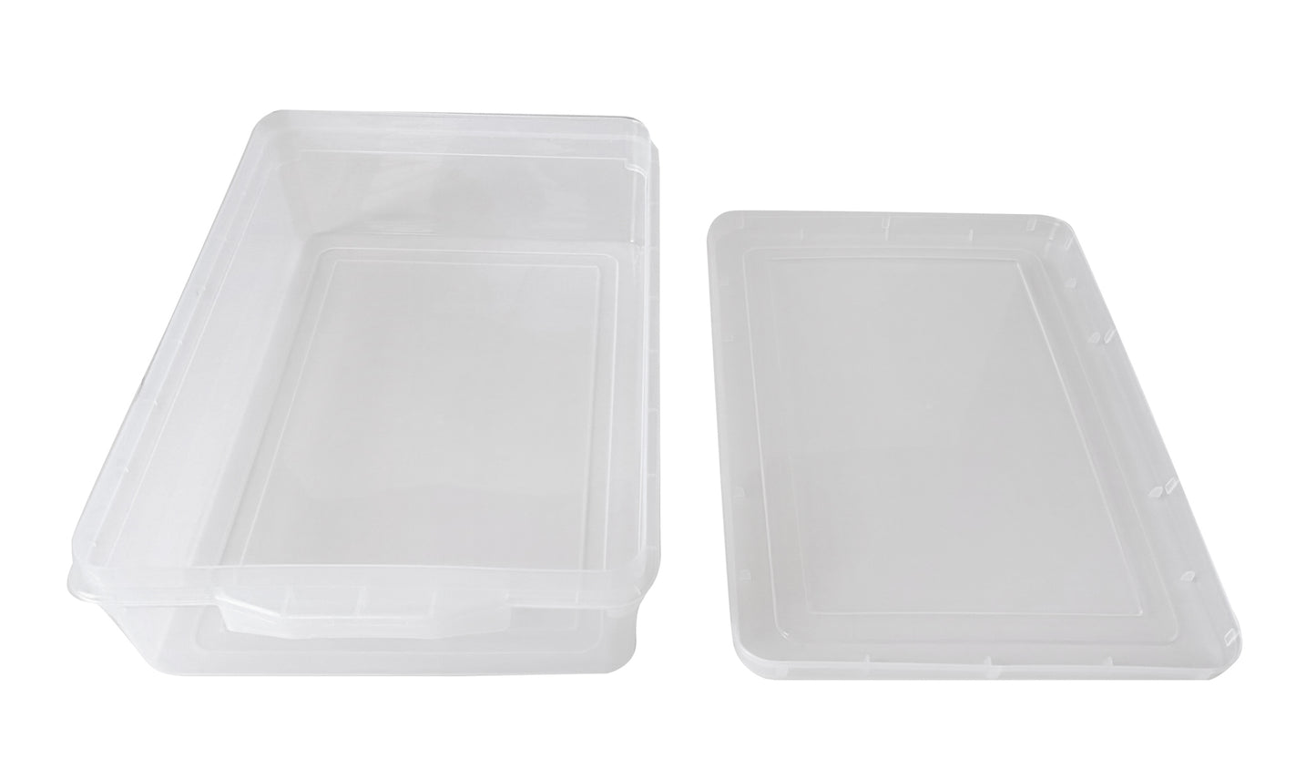 Clear Plastic Extra Large Storage Boxes - Fully Detachable Lid open box
