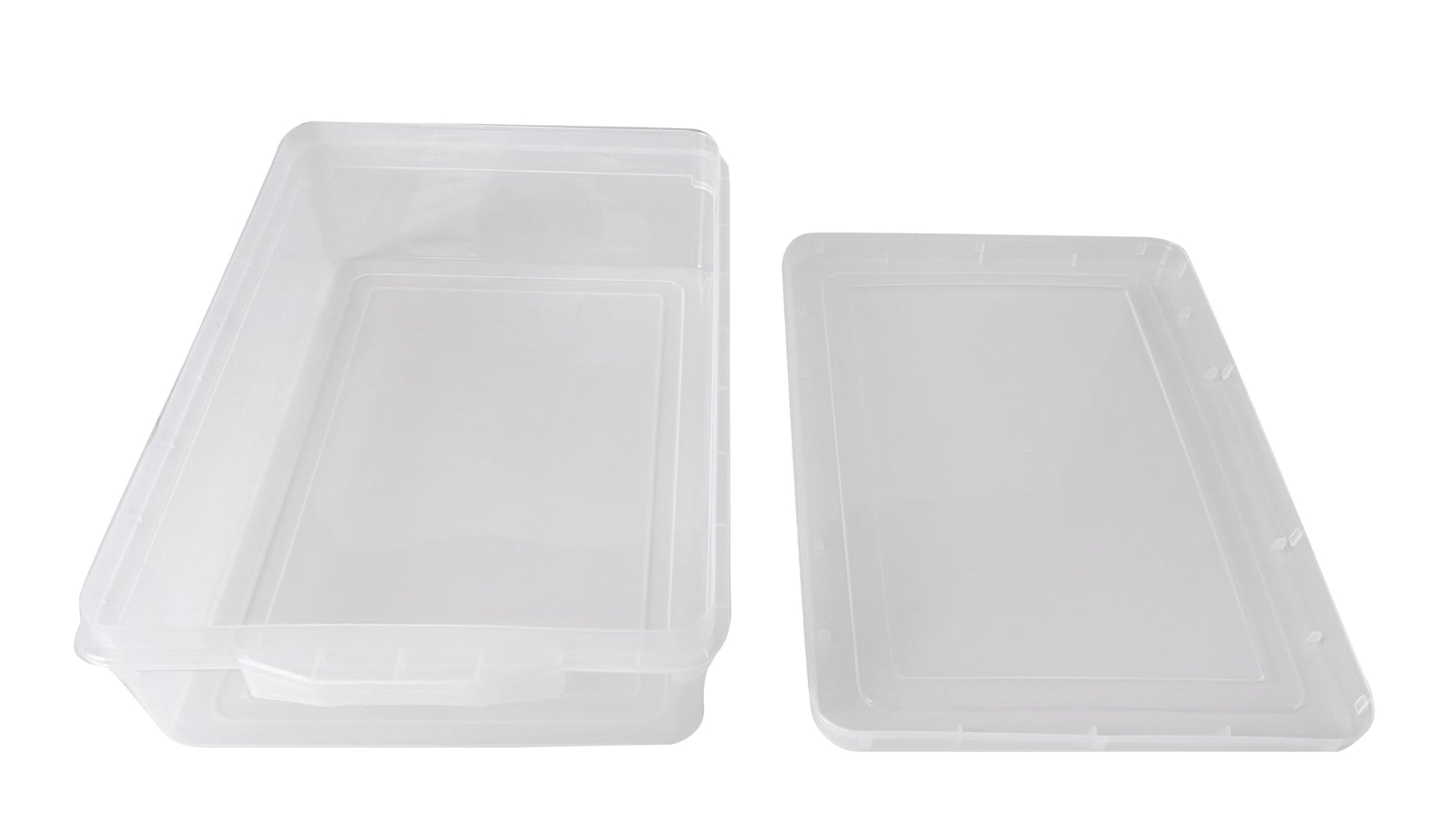 Clear Plastic Extra Large Storage Boxes - Fully Detachable Lid open box