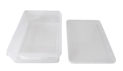 Clear Plastic Extra Large Storage Boxes - Fully Detachable Lid open box