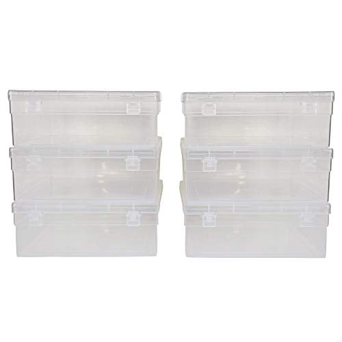 Clear Plastic Square Storage Boxes set of 6