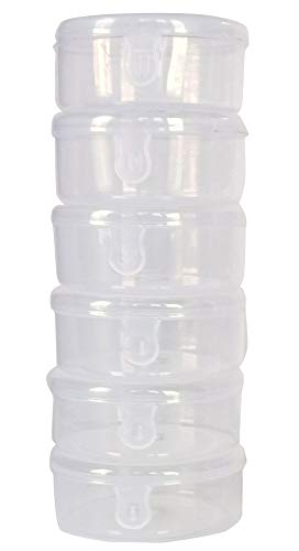 Plastic Clear Circular Storage Boxes set of 6 front view