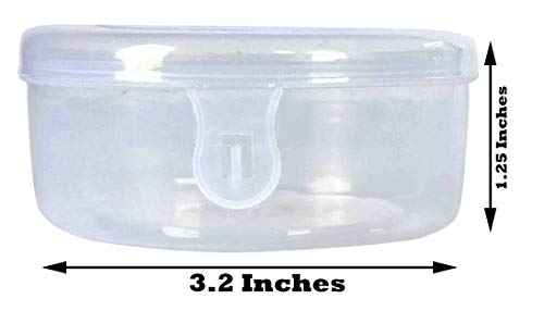 Plastic Clear Circular Storage Boxes showing box size