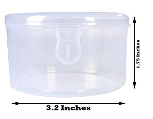 Plastic Clear Circular Storage Boxes showing box size