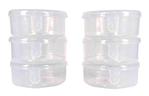 Plastic Clear Circular Storage Boxes set of 6