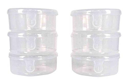 Plastic Clear Circular Storage Boxes set of 6