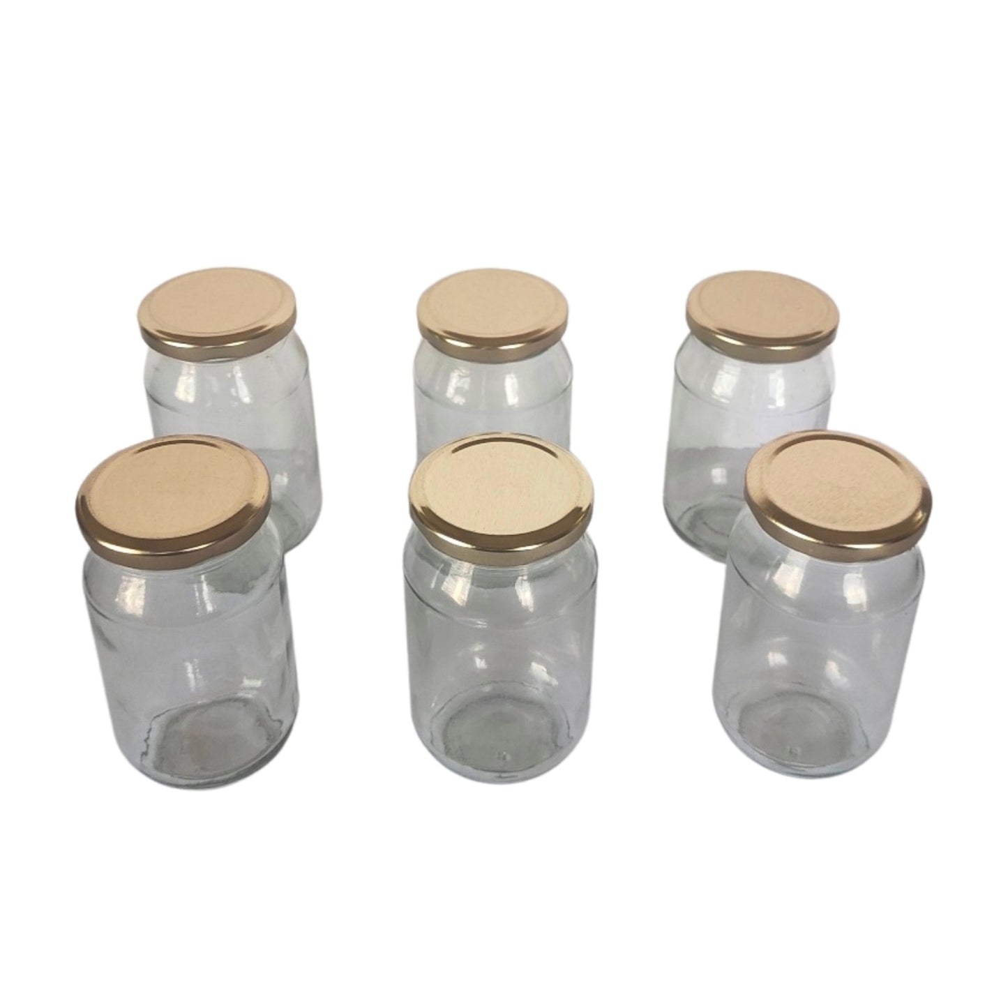 400 ml Glass Mason Jars with Airtight Round Cap Multi Purpose Jar/Pickle Jars (Red, Golden & Black)