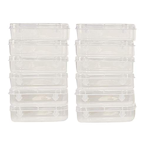 Clear Plastic Very Small Storage Boxes set of 12 front view