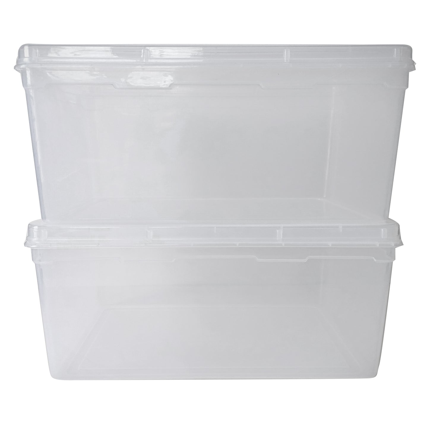 Clear Plastic Extra Large Storage Boxes - Fully Detachable Lid set of 2