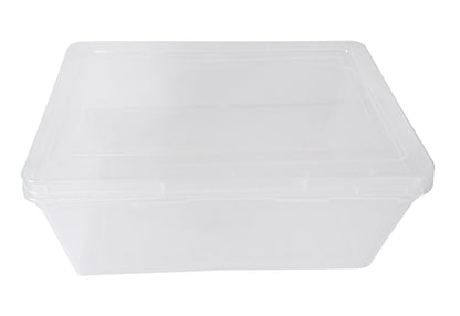 Clear Plastic Extra Large Storage Boxes - Fully Detachable Lid front & upper view