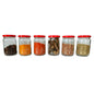 Glass Jars with Red Round cap front view set of 6