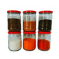 Short 500 ml Glass Mason Jars with Airtight Round Cap Multi Purpose Jar/Pickle Jars (Red, Golden & Black)