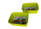 Plastic Checkered Small Storage Baskets Parrot Green Colour upper & side view set of 2