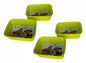Plastic Checkered Small Storage Baskets Parrot Green Colour upper view set of 4