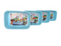 Plastic Checkered Small Storage Basket without lid Sky Blue Colour upper view set of 4
