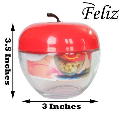 Glass Jars with Red cap front view stand includes sizes