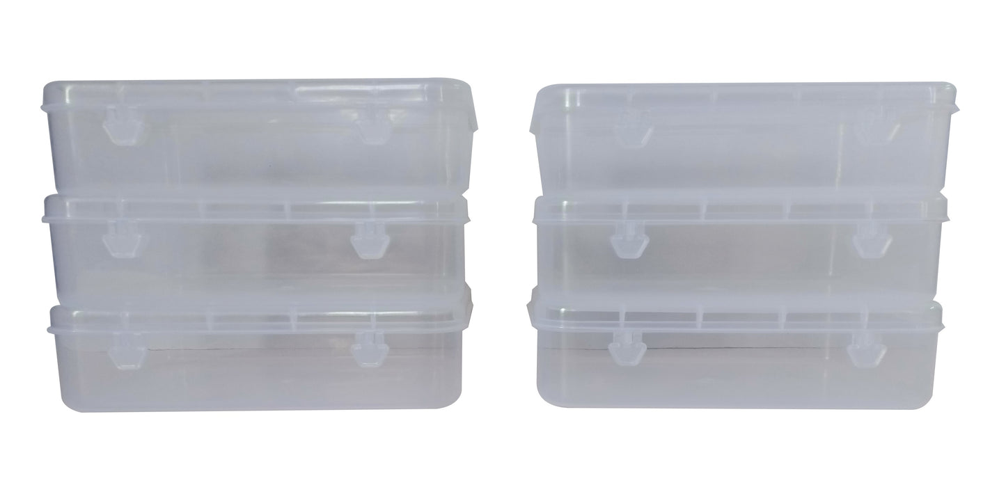 Clear Plastic Medium Storage Boxes set of 6