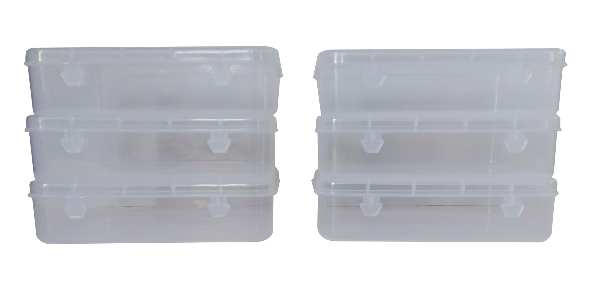 Clear Plastic Medium Storage Boxes set of 6