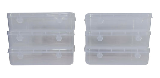 Clear Plastic Medium Storage Boxes set of 6