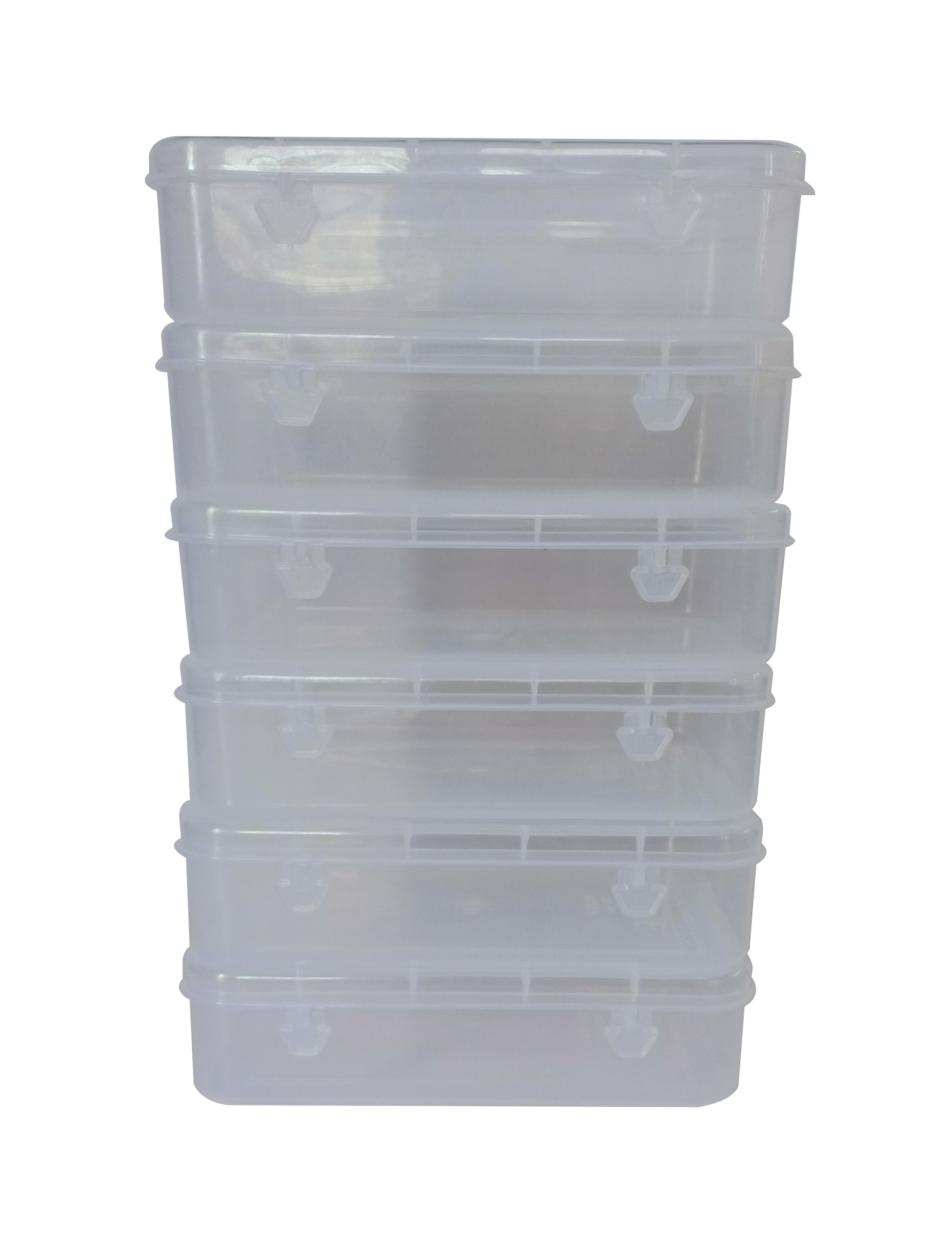 Clear Plastic Medium Storage Boxes set of 6