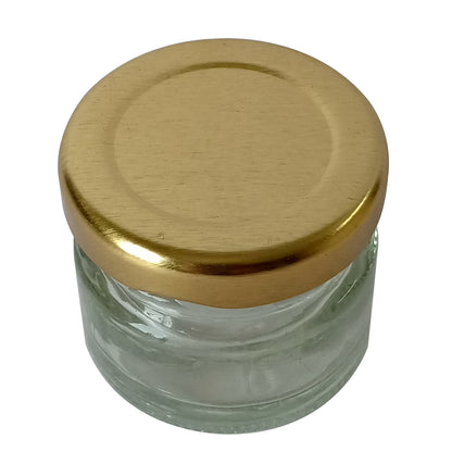 Small 32 ml Glass Mason Jars with Airtight Golden Cap Multi Purpose Jar/Pickle Jars (Set of 6)