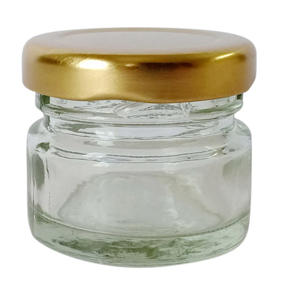 Glass Jars with golden cap front view
