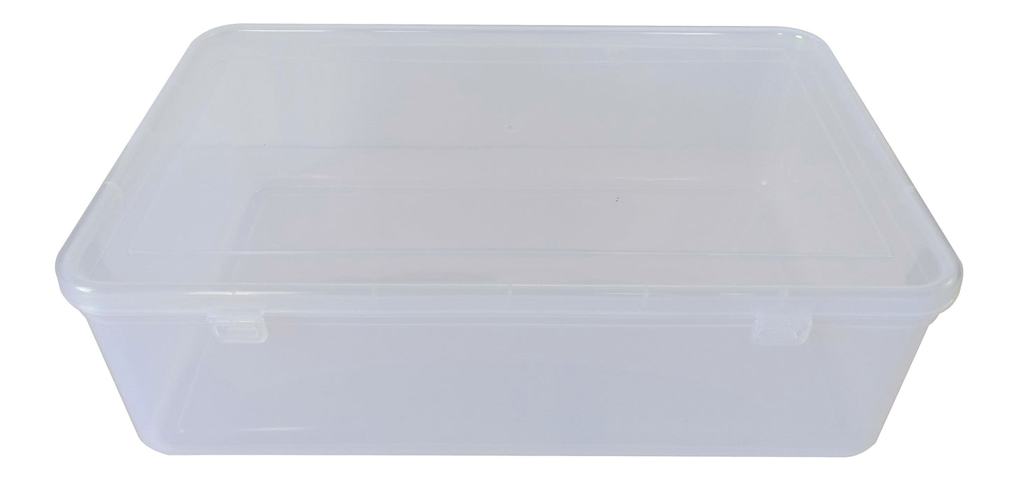 Clear Plastic Extra Large Storage Box upper & front view