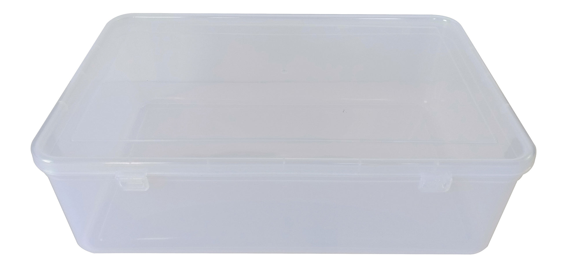 Clear Plastic Extra Large Storage Box upper & front view