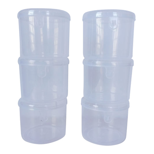 Plastic Clear Circular Storage Boxes set of 6