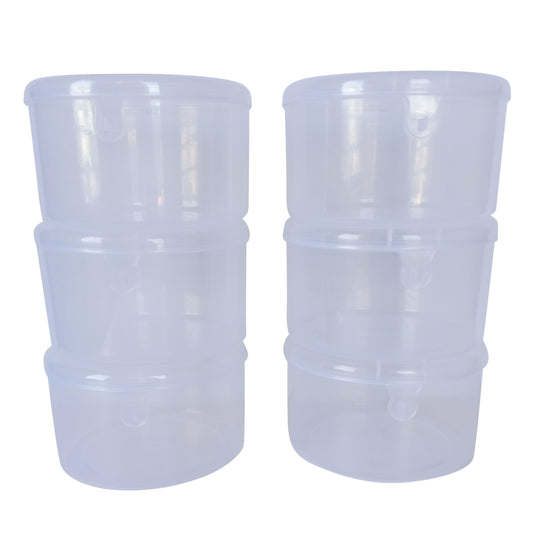 Plastic Clear Circular Storage Boxes set of 6