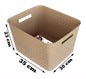 Plastic Checkered Extra Large Storage Baskets Beige Colour side & upper view showing sizes