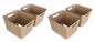 Plastic Checkered Extra Large Storage Baskets Beige Colour side & upper view set of 4
