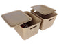 Plastic Checkered Extra Large Storage Baskets Beige Colour Size 35 x 30 x 23 cm with lid