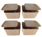 Plastic Checkered Extra Large Storage Baskets Beige Colour Size 35 x 30 x 23 cm with lid