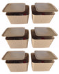 Plastic Checkered Extra Large Storage Baskets Beige Colour Size 35 x 30 x 23 cm with lid
