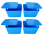 Plastic Checkered Extra Large Storage Baskets Ocean Blue Colour Size 35 x 30 x 23 cm with lid