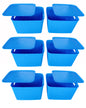 Plastic Checkered Extra Large Storage Baskets Ocean Blue Colour Size 35 x 30 x 23 cm with lid