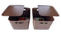 Plastic Checkered Extra Large Storage Baskets with lid Chocolate Brown side & upper view set of 2