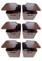 Plastic Checkered Extra Large Storage Baskets Chocolate Brown Colour Size 35 x 30 x 23 cm with lid