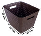 Plastic Checkered Extra Large Storage Baskets without lid Media Chocolate Brown Colour showing basket size