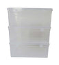 Clear Plastic Medium Storage Boxes set of 3 front  view