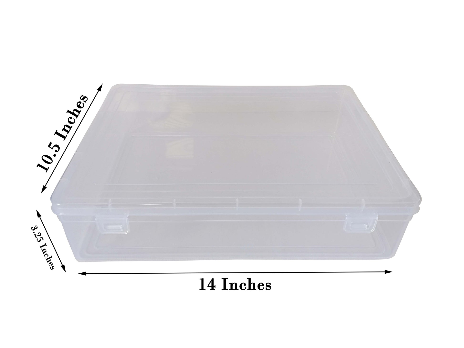 Clear Plastic Extra Large Storage Boxes Size 14x10.5x3.25 Inches (Set of 3)
